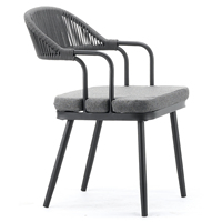 Chaise d'extérieur vintage Chaises de café Salle à manger Pile design en rotin pour balcon intérieur Série Empilable à l'extérieur Ensemble jaune Français