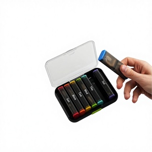 Boîte à pilules transfrontalière nouvelle génération pour le <span class=keywords><strong>matin</strong></span> et le <span class=keywords><strong>soir</strong></span>, compartimentée pour 7 jours, avec 14 compartiments de rangement, facile à transporter - Product Image 1