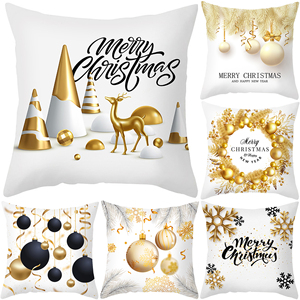 بيع بالجملة غطاء وسادة عيد الميلاد وسادة مطبوعة عطلة وسادة للمنزل وسادة ذهبية - Product Image 1