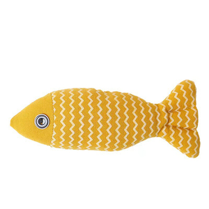 Lino personalizado masticar gatito juguete Lino-Algodón multi-colores pez estilo mascota juguete disponible pez hierba gatera gato juguete al por mayor - Product Image 4
