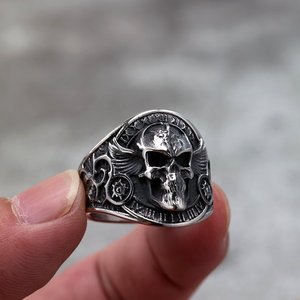 Stainless Steel Men's <b>Ring</b> <b>Skull</b> Design Hip Hop Style Gift Jewelry - Product Image 4