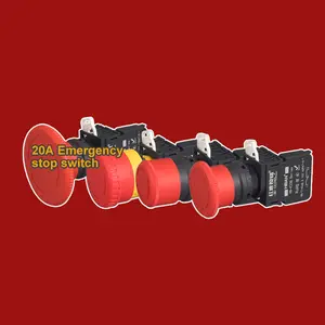 Quick connection type high current normally close 22mm 120v emergency stop 20 amp push button switch