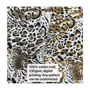 Conception personnalisée avec motif animal classique imprimé léopard 100% coton imprimé tissu numérique antistatique séchage rapide moyen - Product Image 4