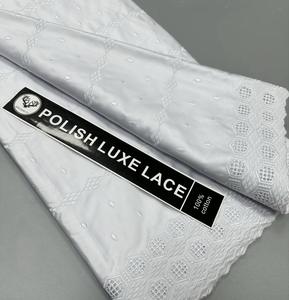 Elegante Pizzo Polacco 100% Cotone in 5 Iarde, Tessuto Morbido in Cotone per <span class=keywords><strong>Uomo</strong></span>, Materiale in Pizzo all'Ingrosso - Product Image 4