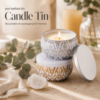 Boîte en métal pour bougie parfumée - Boîte en métal de forme arrondie, boîte cadeau en métal, boîte en métal recyclable, emballage en métal, accepte la personnalisation