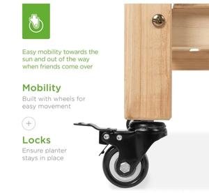 Support de rangement mobile fonctionnel pour lit de jardin surélevé en bois rectangulaire personnalisé <span class=keywords><strong>avec</strong></span> roues pour extérieur - Product Image 4