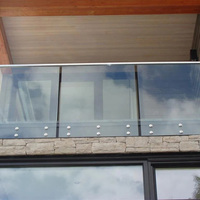 Système de garde-corps en verre en acier inoxydable à fixation latérale EKOO, support robuste pour main courante, idéal pour escalier intérieur moderne