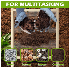 Tamiz de tierra grande personalizado para jardín, para tamizar tierra, lombrizas, hojas, sustrato, arena y grava, tipo carretilla y manual - Product Image 6