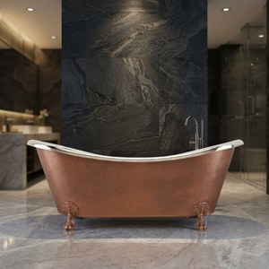 Baignoire autoportante classique de luxe en cuivre, style antique, rectangulaire CH-799 pour salle de bain, villa, maison - Artisanat indien Uttar - Product Image 1