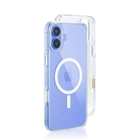 Couverture de téléphone innovante en tpu pc protection de contrôle de caméra étui de téléphone portable magnétique transparent pour iphone 16