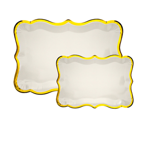 Picnic Party Rectangular Gold Paper Plate <b>Disposable</b> Birthday Party <b>Tableware</b> Paper Plate - Product Image 1