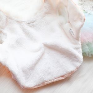<b>Pet</b> Princess Lace Dress With Fur <b>Collar</b> And Bow For Small Dogs Winter Autumn Cotton Padded Clothes Green And Pink - Product Image 4