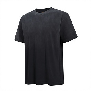 เสื้อยืดคอตตอนหนา 250GSM สำหรับผู้ชาย พิมพ์ลายกราฟิกไล่เฉดสี สกรีนโลโก้ได้ตามสั่ง เสื้อสตรีทแวร์ลำลอง รับผลิตแบบ OEM - Product Image 2
