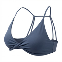 Soutien-gorge de sport DFYN sans coutures, design push-up à nouer devant, bretelles élégantes, dos flatteur, maintien moyen, en Spandex/Nylon