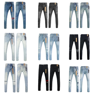 <span class=keywords><strong>Jeans</strong></span> da <span class=keywords><strong>Uomo</strong></span> di <span class=keywords><strong>Alta</strong></span> Qualità, Casual Vintage Strappati <span class=keywords><strong>Skinny</strong></span>, Ricamati, Effetto Usurato, Stile High Street, Vestibilità Slim - Product Image 1