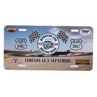 Plaque d'immatriculation décorative personnalisée avec logo 3D Souvenir de voiture de course de moto vintage en aluminium avec caractéristiques personnalisées