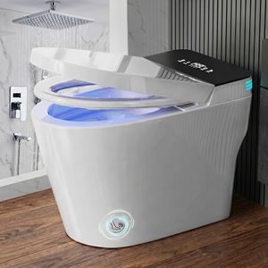 WC intelligent pour usage domestique, cuvette de toilette électrique, bidet intégré, toilette en céramique entièrement automatique, WC intelligent moderne - Product Image 1