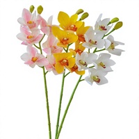Fleurs artificielles d'orchidées Cymbidium et Phalaenopsis imprimées en 3D, style zen chinois, pour décoration maison, mariage, fêtes, 6 têtes, nouveau style chinois