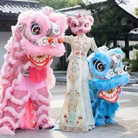 Tête de costume de danse du lion chinois Shengchi en laine pelucheuse pour adultes, idéale pour les spectacles, festivals traditionnels et le Nouvel An chinois