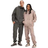 345g Streetwear hiver sueur unisexe Couple sweat ensemble survêtements sweat à capuche blanc survêtements polaire survêtements pour hommes dames