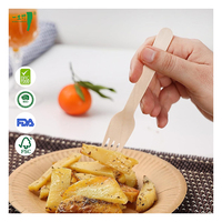 Vente en gros de fourchettes durables, couverts en bois, fourchettes jetables et serviettes emballées