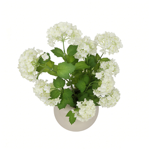 Lobularia <span class=keywords><strong>Maritima</strong></span> de Alta Calidad en Maceta de Cerámica, Hortensia Artificial con Acabado Glaseado, Hortensia de Simulación para Bodas - Product Image 5