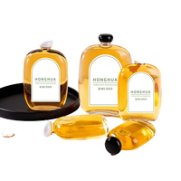 Botol kaca datar transparan mini dengan logo OEM custom, ukuran 100ml 150ml 200ml, botol jus kecil dengan tutup putih, cocok untuk toko jus