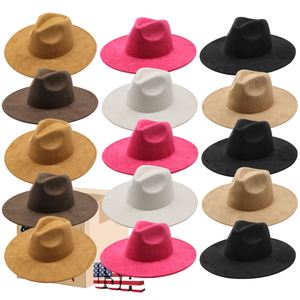 Nouvel Arrivage Chapeau Fedora à large bord en tissu suédé pour homme, Chapeaux Fedora en suédine pour femme, élégants pour événements en plein air, affaires et pêche - Product Image 1