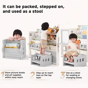 VSUCH Meubles <span class=keywords><strong>Montessori</strong></span> pour enfants, organisateur de jouets et étagère de rangement avec banc, étagère à livres pour enfants, étagères de rangement pour enfants - Product Image 3