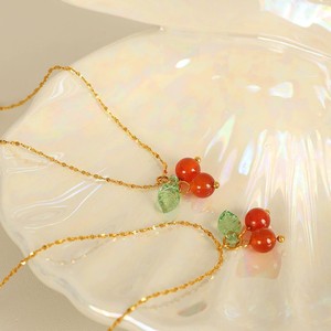 Collar con Colgante de Ágata Roja Cereza, Impermeable, de Acero Inoxidable, con Diseño de Fruta Dulce, <span class=keywords><strong>para</strong></span> Chicas - Product Image 3