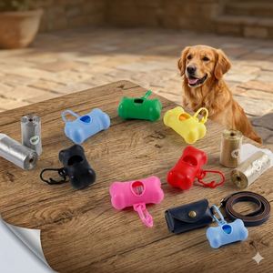 Distributeur de sacs à déjections canines en plastique en forme d'os, simple et écologique, à un prix abordable - Product Image 1