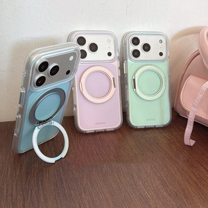 Designed Anti Yellow Translucent Shockproof Phone Case Magnetic 360 Rotatable <b>Ring</b> Kickstand for iPhone 17 16 15 <b>Pro</b> Max - Product Image 2