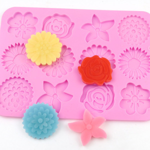 <b>Baking</b> Factory Stock 12 Hole Different Flower Shape Pudding Mold <b>Silicone</b> Cake Mold Soap Making Molds Candle Soap Resin <b>Silicone</b> - Product Image 1