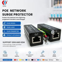 Protector de Sobretensión Ethernet PoE T2 48V CAT6 RJ45 10/100/1000M 5kA para Riel DIN, Control de Acceso y Gabinetes de Red