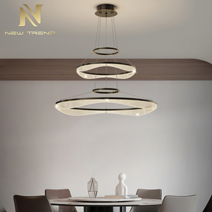 Lámpara Colgante Moderna de Diseño Contemporáneo para Decoración de Interiores, Ideal para Escaleras de Villas, Salas de Estar y Comedores, con Anillo LED - Product Image 1