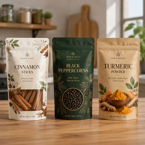 Bolsa de Embalaje Personalizada a Prueba de Olores para Condimentos, Bolsa Doypack con Cierre Hermético Personalizada para Almacenamiento de Especias, Té y Polvo - Product Image 1