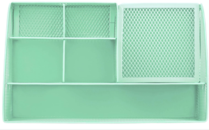 Desk Organizer Mint Green Office Desk Accessories Supplies Office Storage Desktop Pencil Pen Holder with <b>Drawer</b> Home Workspace - Product Image 4