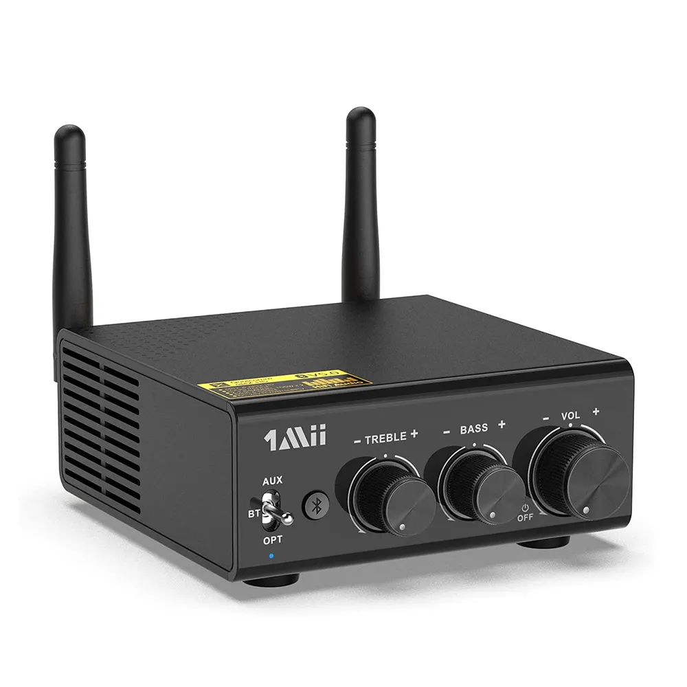 1Mii Bluetooth 5.0 Stereo-Audio verstärker empfänger, 2.1-Kanal-HiFi-Digitalverstärker aptX HD für Heim lautsprecher 100W x 2