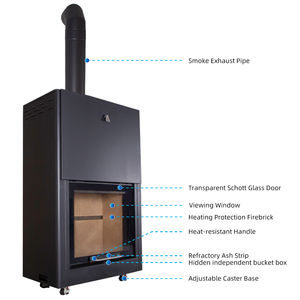 <span class=keywords><strong>Stufa</strong></span> a <span class=keywords><strong>legna</strong></span> autoportante in acciaio al carbonio di design moderno, personalizzata dal produttore JingXin, con scomparto per la cottura, per interni, stile francese - Product Image 1