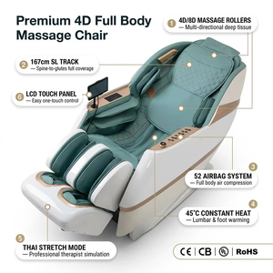 OYEAL New Luxury Modern Style <b>Personal</b> Shiatsu 3D Zero Gravity Chair Green Long SL-Track Foot Rolling Chair - Product Image 3