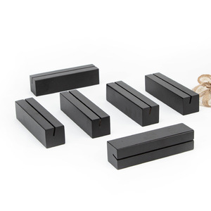 Tarjetero de Madera para Tarjetas de Visita, Color Negro Sólido, Hecho a Medida - Product Image 3