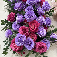 Vente en gros de chemins de table artificiels en fleurs violettes fuchsia de 6 pieds pour la décoration de mariage et de Noël