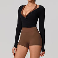 Dameskleding vrijetijdskleding gym fitness slim fit yoga tops lange mouw buttery tailleband voor dames pilates kleding sportkleding