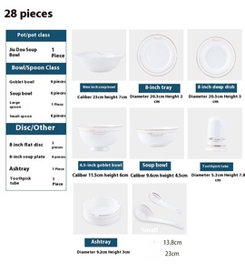 Service <span class=keywords><strong>de</strong></span> Table en Porcelaine Fine <span class=keywords><strong>Haut</strong></span> <span class=keywords><strong>de</strong></span> <span class=keywords><strong>Gamme</strong></span>, Bordure Dorée Simple, <span class=keywords><strong>Vaisselle</strong></span> Céramique Style Nordique <span class=keywords><strong>pour</strong></span> la Maison, Idéal Cadeau <span class=keywords><strong>de</strong></span> Crémaiilère - Product Image 6