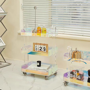 Bàn Cà Phê Trà Acrylic Trong Suốt Có Thể Di Chuyển Trong Suốt Bằng Đá Mài - Product Image 4