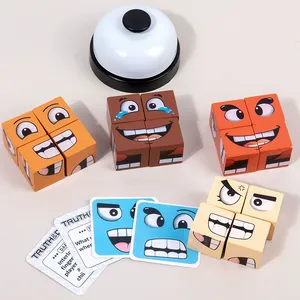 Jouet éducatif sûr en bois pour enfants : blocs d'expressions faciales pour le développement cognitif et l'apprentissage précoce - Product Image 5
