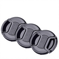 Lot de 3 capuchons d'objectif d'appareil photo plein format en plastique de 67 mm avec design tactile et protection anti-chute, usinés CNC
