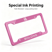BOLONG PROMOTION EXCEPTIONNELLE Cadre de plaque d'immatriculation vierge en plastique ABS standard US 12x6 pouces multicolore Support de numéro de voiture Logo personnalisé OEM