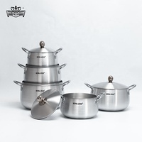 Batterie de Cuisine 5 Pièces Style Africain en Aluminium, Ensemble Casseroles et Marmites en Aluminium