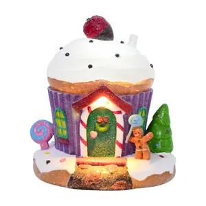 Crafts LED Light-Up Resin Crafts Cupcake House Decoration